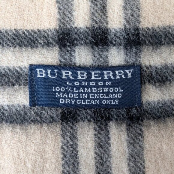 Burberry Unisex Winter Scarf Beige – 100% Lambswool Check – Used – Stylish Wrap - Picture 2 of 7
